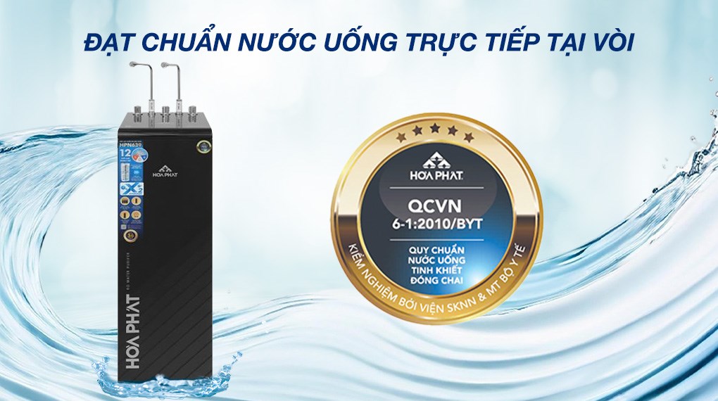 Máy lọc nước RO nóng nguội lạnh Hydrogen Hòa Phát HPN639 12 lõi
