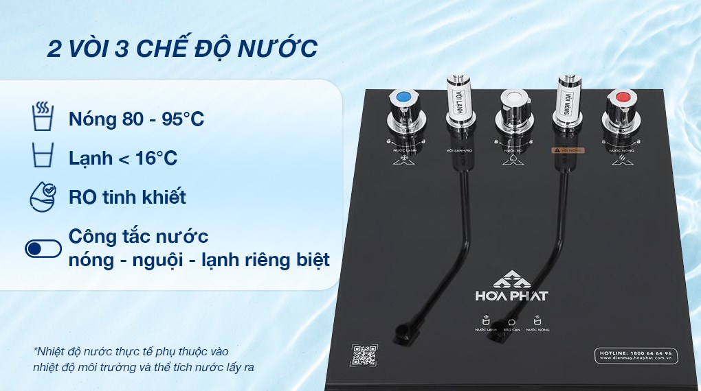 Máy lọc nước RO nóng nguội lạnh Hydrogen Hòa Phát HPN639 12 lõi