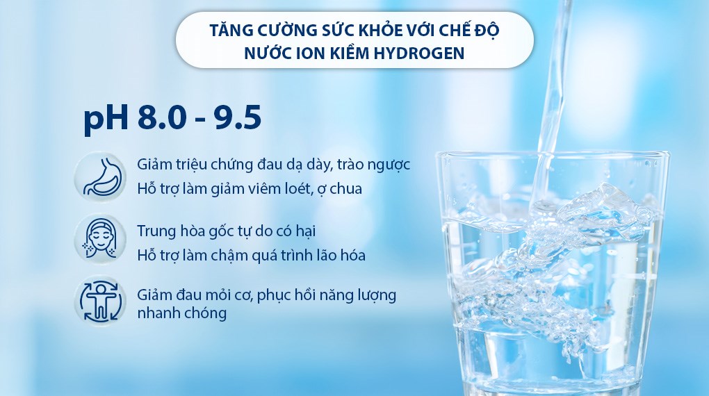 Máy lọc nước RO nóng nguội lạnh Hydrogen ion kiềm Mutosi MP-P89K 9 lõi