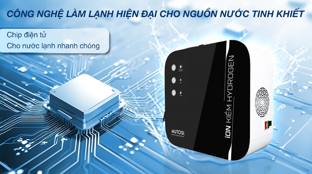 Máy chuyển đổi nước RO tạo nước nóng lạnh Hydrogen ion kiềm Mutosi MD-199H 1 lõi
