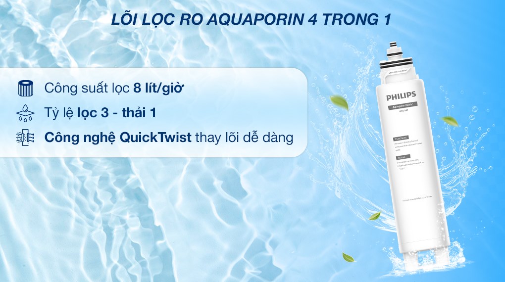 Máy lọc nước RO nóng nguội lạnh Philips ADD6912WH/74 2 lõi