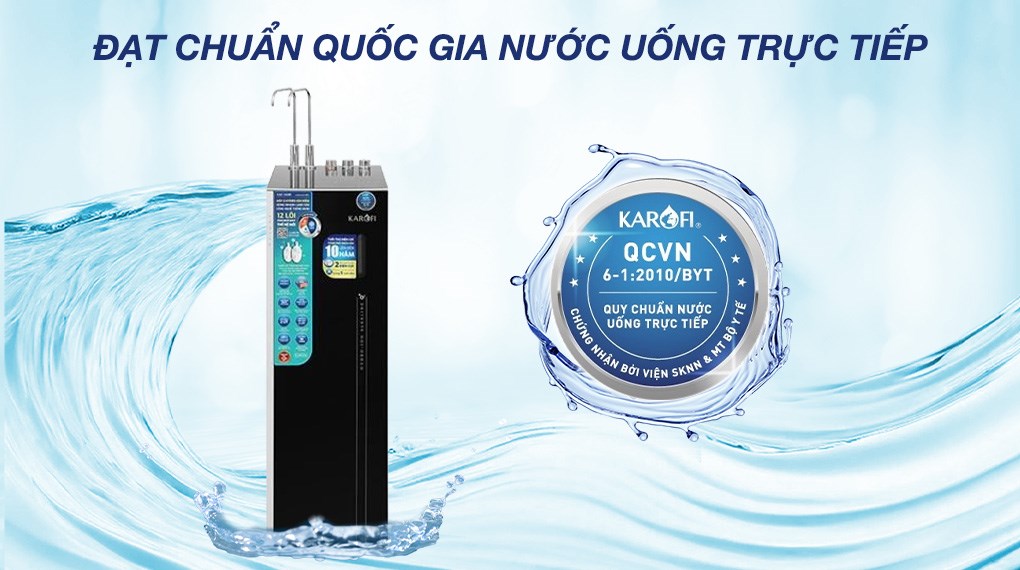 Máy lọc nước RO nóng nguội lạnh Hydrogen ion kiềm Karofi KAE-S688 12 lõi