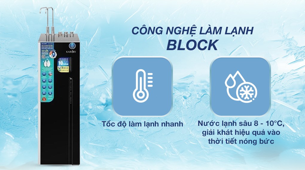 Máy lọc nước RO nóng nguội lạnh Hydrogen ion kiềm Karofi KAE-S688 12 lõi