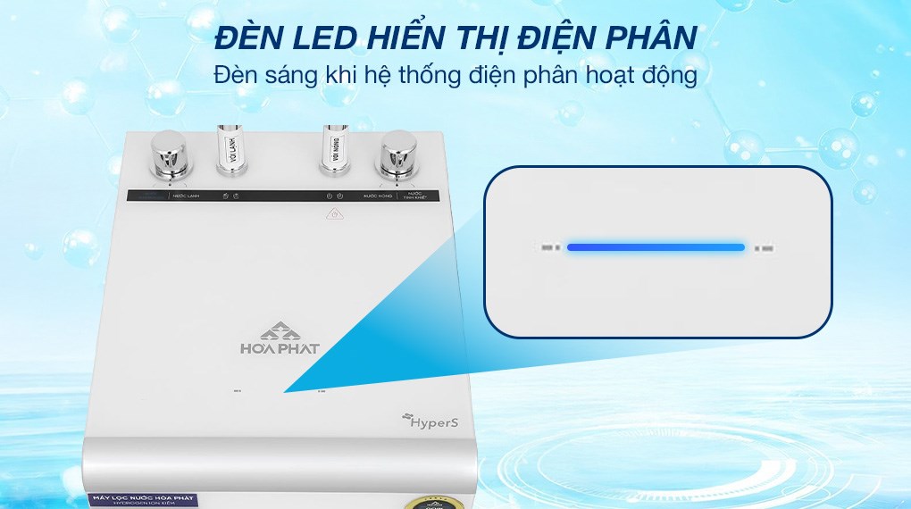 Máy lọc nước RO nóng nguội lạnh Hydrogen ion kiềm Hòa Phát HPA885 12 lõi
