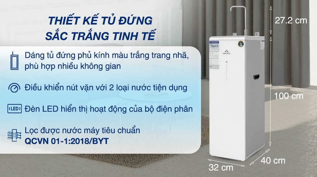 Máy lọc nước RO Hydrogen ion kiềm Hòa Phát HPA855 12 lõi