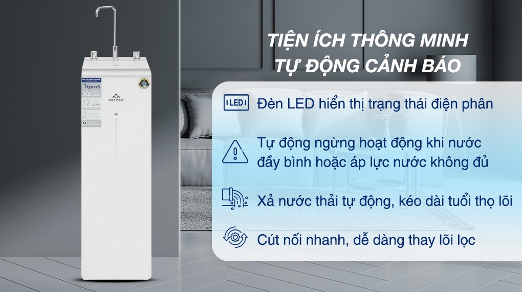 Máy lọc nước RO Hydrogen ion kiềm Hòa Phát HPA855 12 lõi
