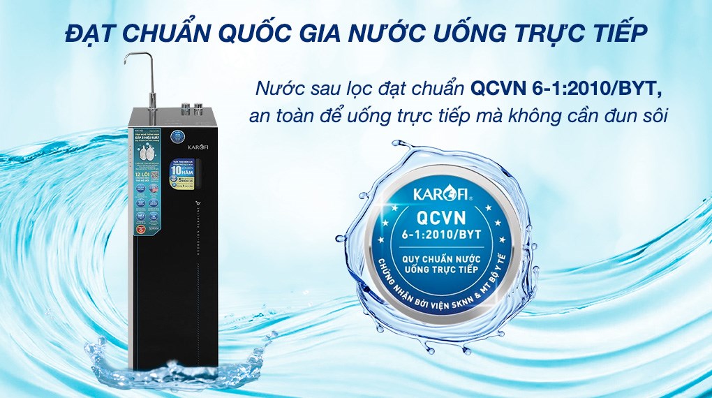 Máy lọc nước RO Hydrogen ion kiềm Karofi KAE-S66 12 lõi