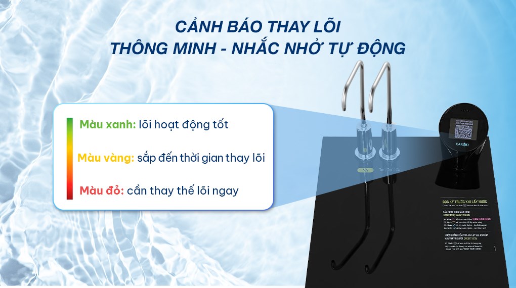 Máy lọc nước RO nóng nguội lạnh Hydrogen ion kiềm Karofi KAE-S695 13 lõi