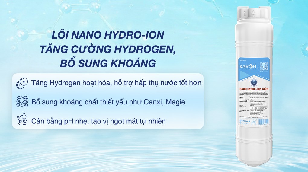 Máy lọc nước RO nóng nguội lạnh Hydrogen Karofi KAD-X59 12 lõi