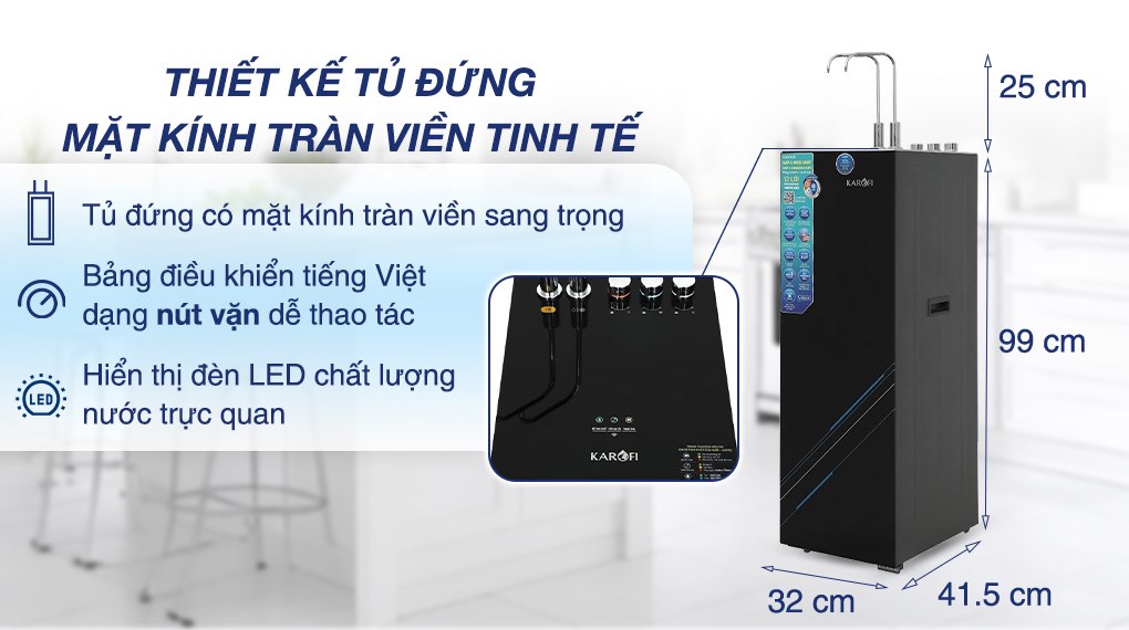 Máy lọc nước RO nóng nguội lạnh Hydrogen Karofi KAD-X59 12 lõi