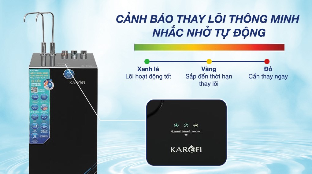 Máy lọc nước RO nóng nguội lạnh Hydrogen Karofi KAD-X59 12 lõi