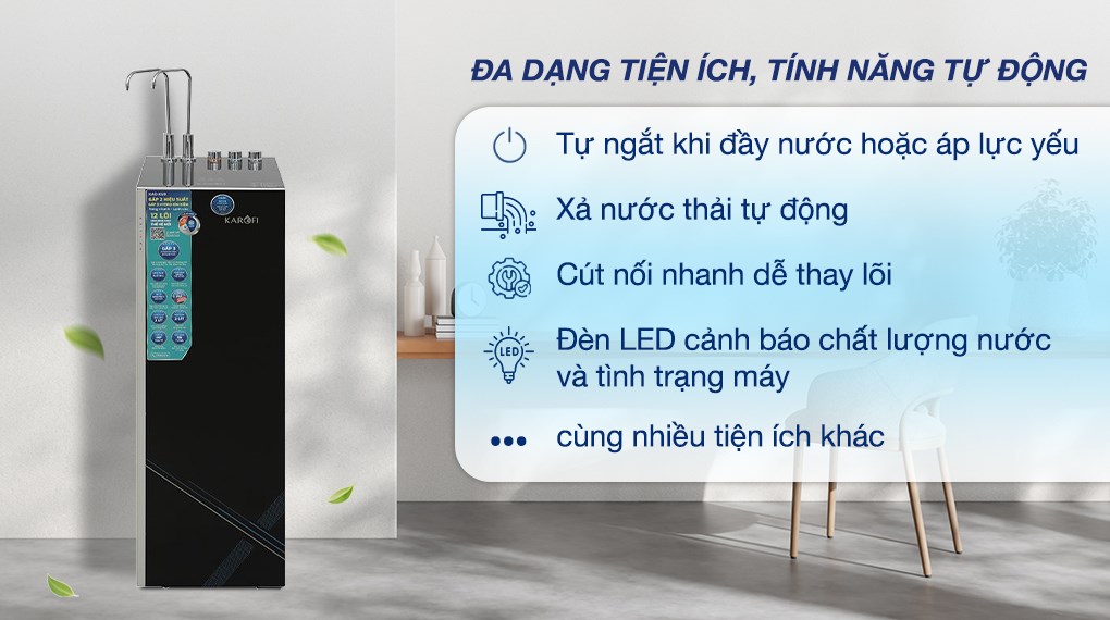 Máy lọc nước RO nóng nguội lạnh Hydrogen Karofi KAD-X69 12 lõi