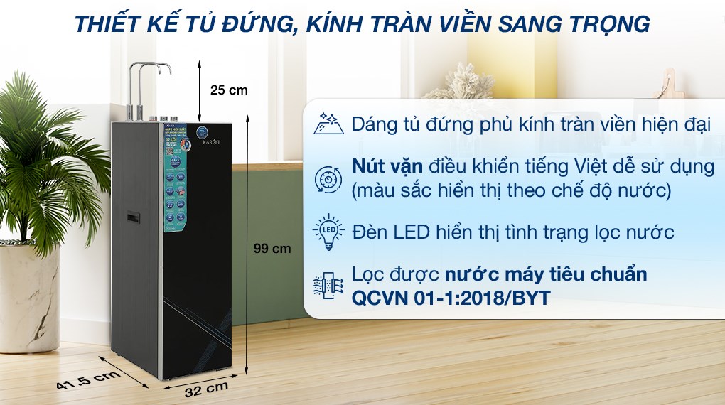 Máy lọc nước RO nóng nguội lạnh Hydrogen Karofi KAD-X69 12 lõi