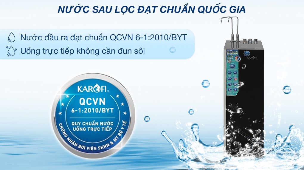 Máy lọc nước RO nóng nguội lạnh Hydrogen Karofi KAD-X69 12 lõi
