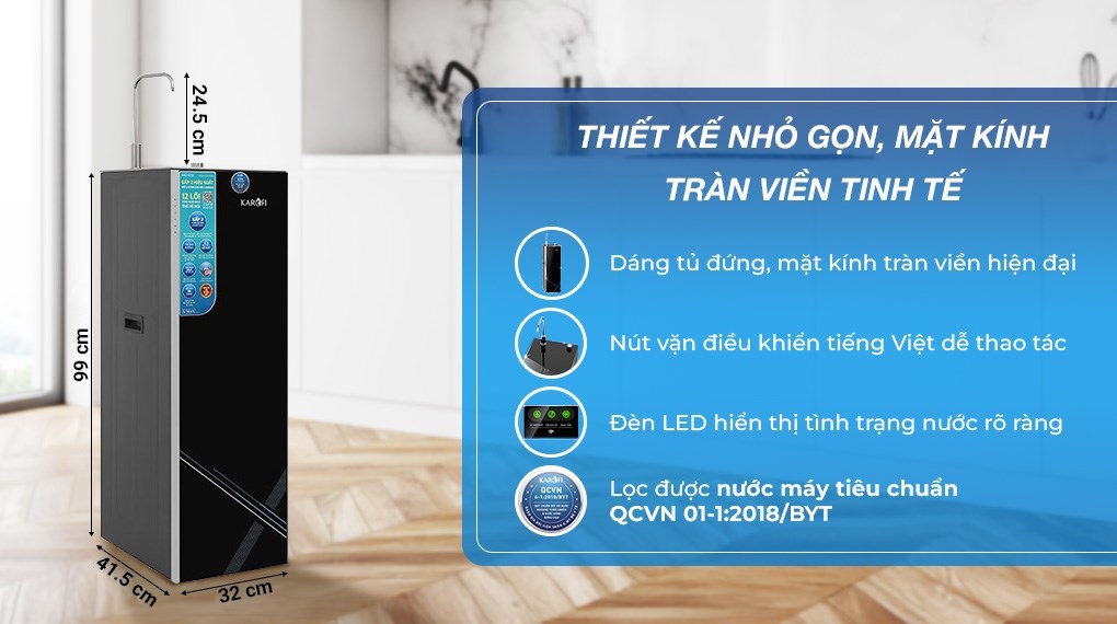 Máy lọc nước RO Hydrogen Karofi KAQ-X26S 12 lõi