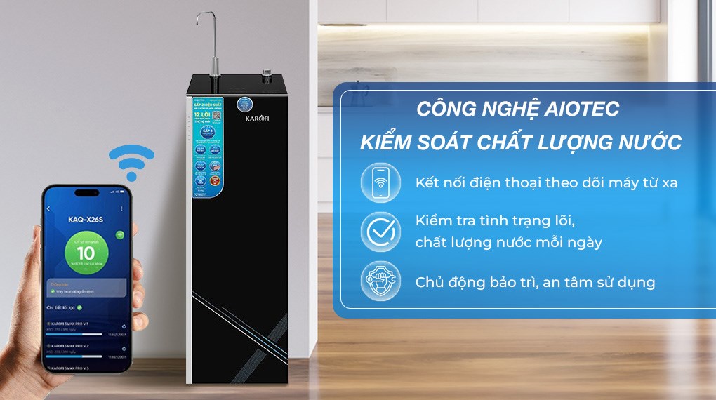 Máy lọc nước RO Hydrogen Karofi KAQ-X26S 12 lõi