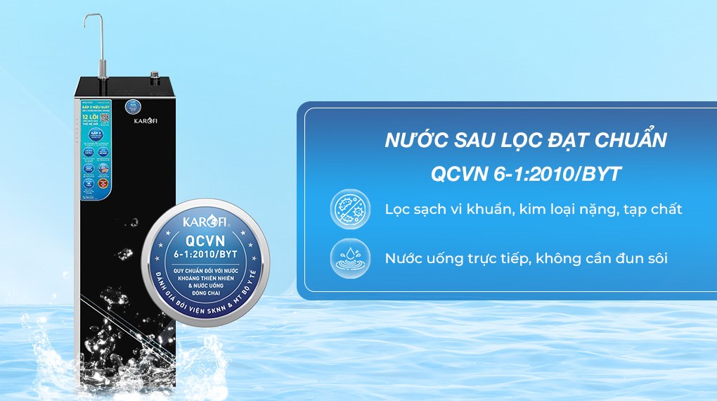 Máy lọc nước RO Hydrogen Karofi KAQ-X26S 12 lõi