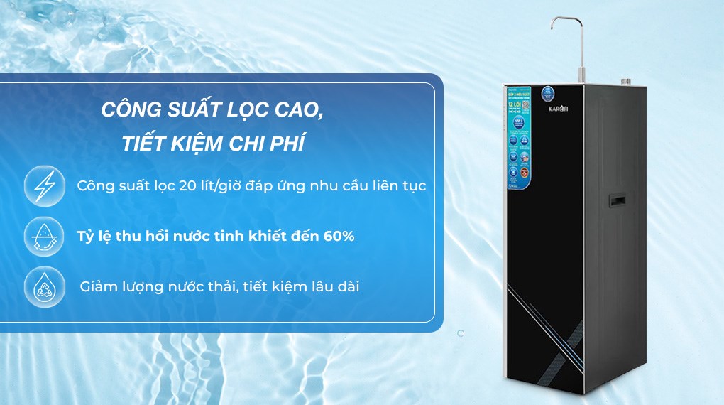 Máy lọc nước RO Hydrogen Karofi KAQ-X26S 12 lõi