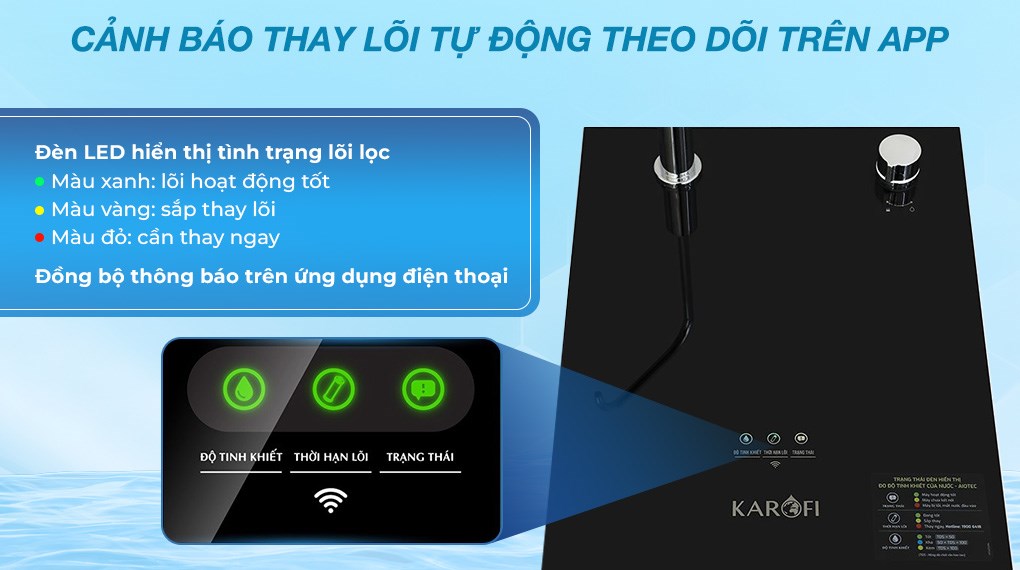 Máy lọc nước RO Hydrogen Karofi KAQ-X26S 12 lõi