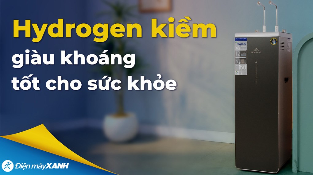 Máy lọc nước RO nóng nguội lạnh Hydrogen ion kiềm Hòa Phát HPA886 12 lõi