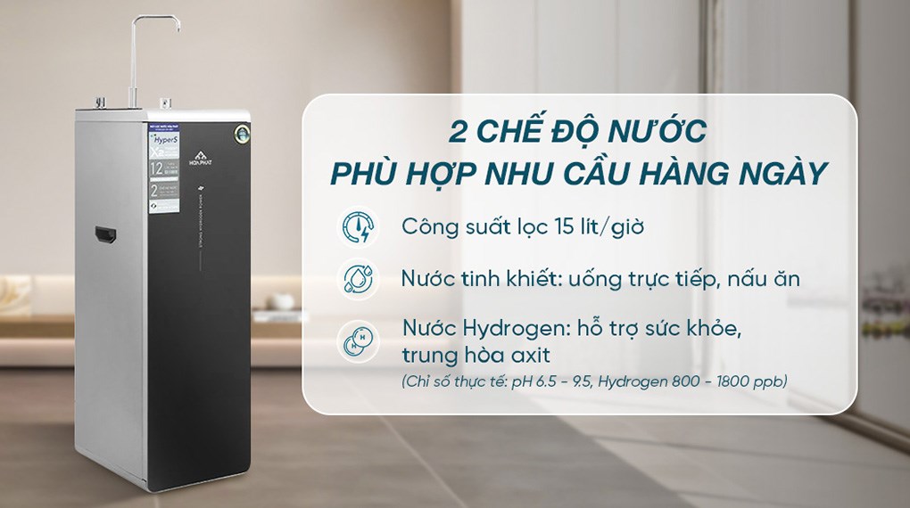 Máy lọc nước RO Hydrogen ion kiềm Hòa Phát HPA856 12 lõi