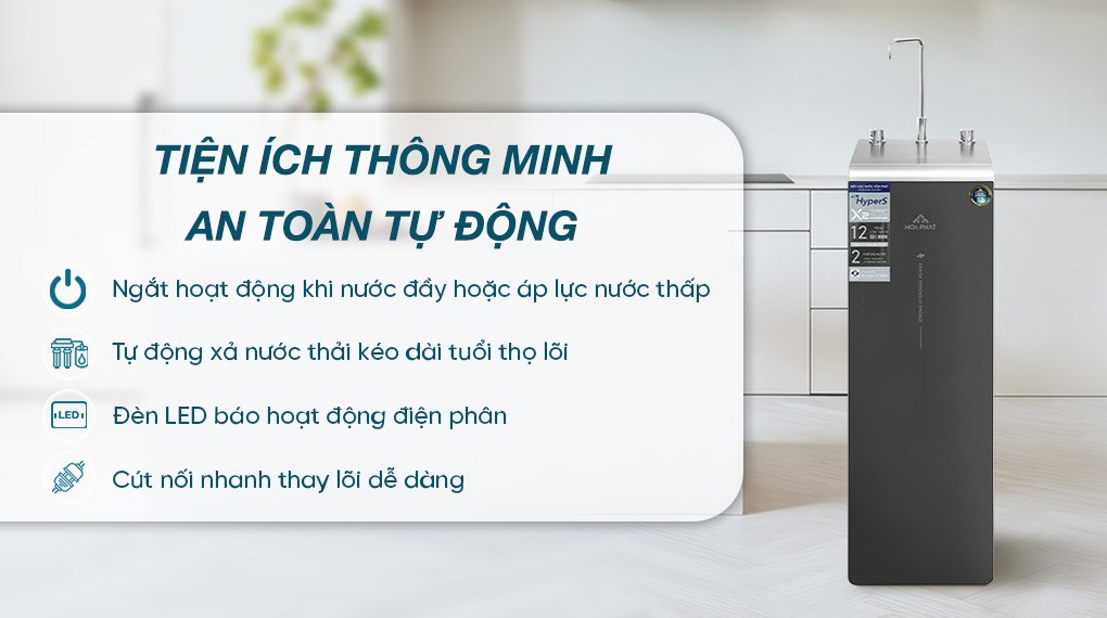 Máy lọc nước RO Hydrogen ion kiềm Hòa Phát HPA856 12 lõi