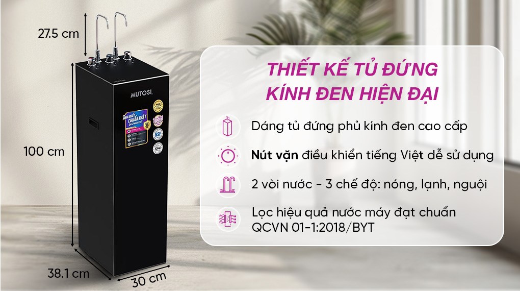 Máy lọc nước RO nóng nguội lạnh Mutosi MP-S129 10 lõi