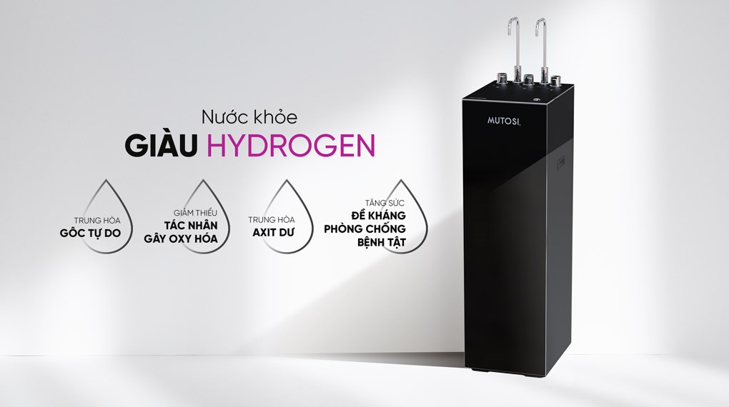 Máy lọc nước RO nóng nguội lạnh Hydrogen ion kiềm Mutosi MP-S128H 10 lõi