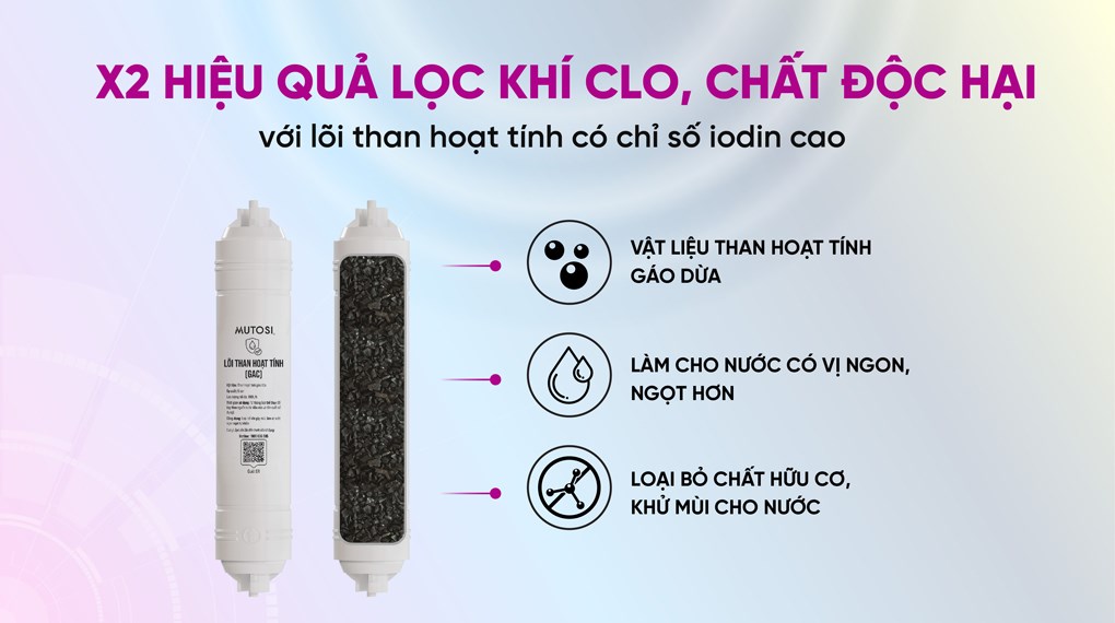 Máy lọc nước RO nóng nguội lạnh Hydrogen ion kiềm Mutosi MP-S128H 10 lõi