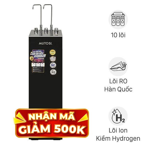 Máy lọc nước RO nóng nguội lạnh Hydrogen ion kiềm Mutosi MP-S128H 10 lõi