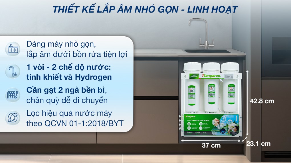 Máy lọc nước RO Hydrogen Kangaroo KGHP12K 12 lõi