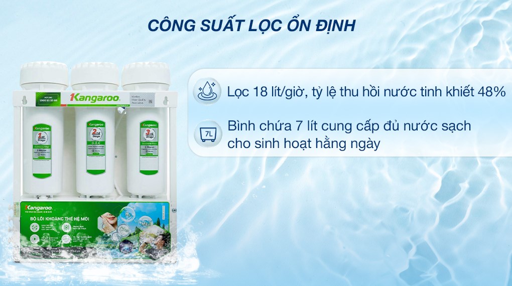 Máy lọc nước RO Hydrogen Kangaroo KGHP12K 12 lõi