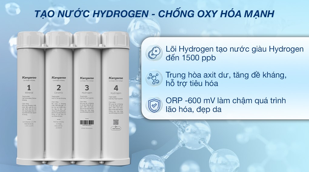 Máy lọc nước RO Hydrogen Kangaroo KGHP12K 12 lõi