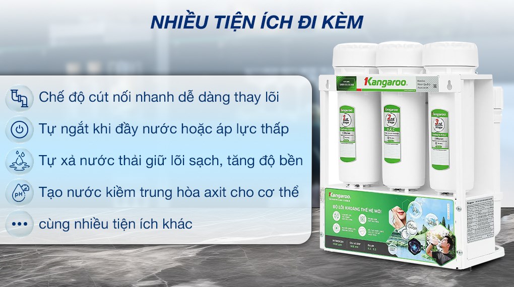 Máy lọc nước RO Hydrogen Kangaroo KGHP12K 12 lõi