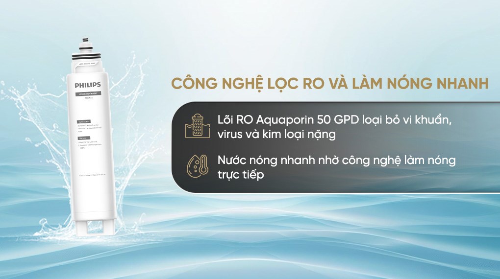 Máy lọc nước RO nóng nguội Philips ADD6901HBK01/90 1 lõi