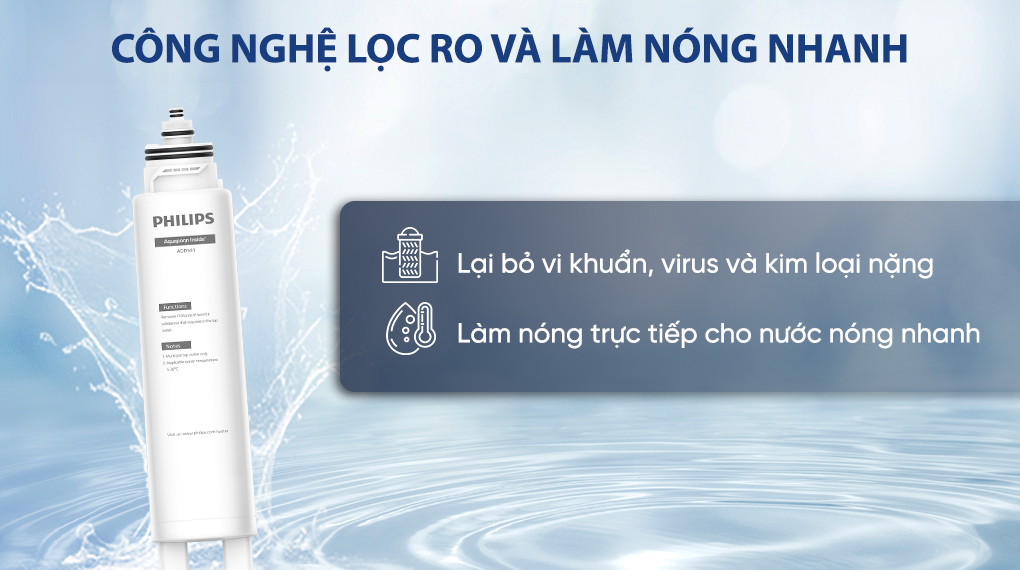 Máy lọc nước RO nóng nguội Philips ADD6910DG/90 1 lõi
