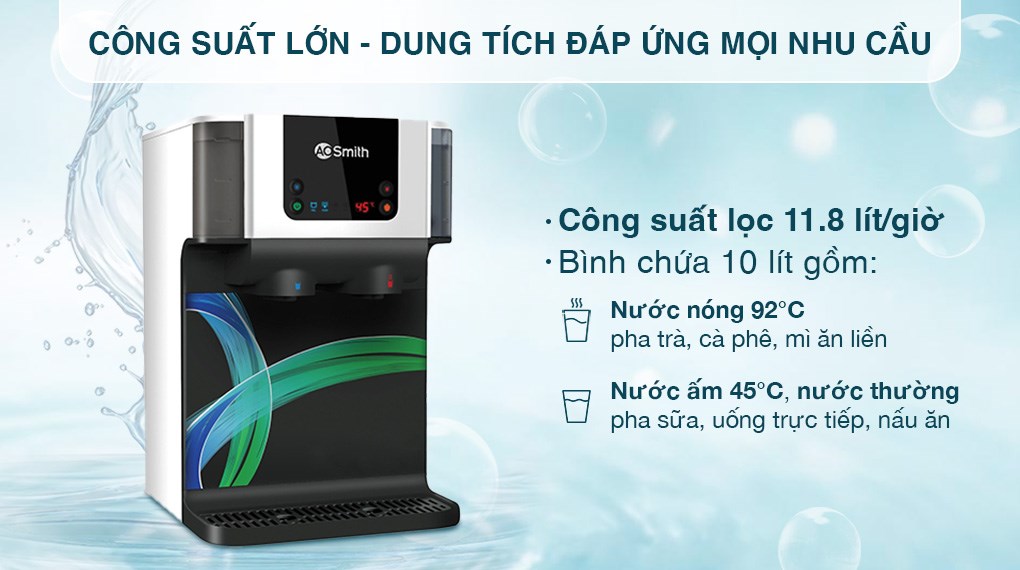Máy lọc nước RO nóng nguội AOSmith ECO-AOC75PUR 4 lõi