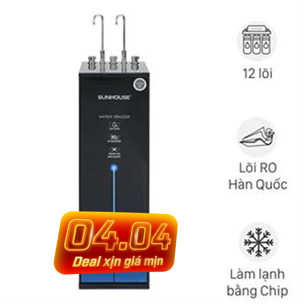 Máy lọc nước RO nóng nguội lạnh Hydrogen ion kiềm Sunhouse SHA76258LA