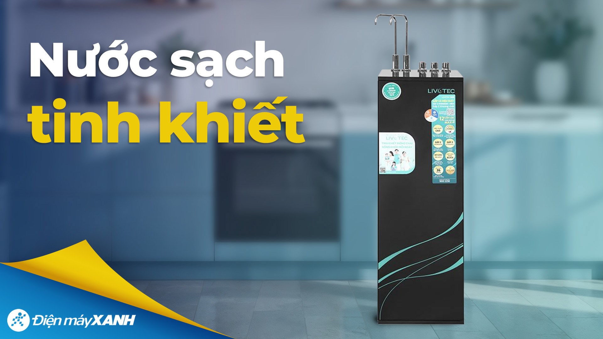 Máy lọc nước RO nóng nguội lạnh Hydrogen Livotec 828 12 lõi