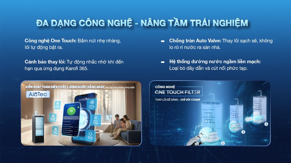 Máy lọc nước RO nóng nguội lạnh Karofi Platinum S6 12 lõi