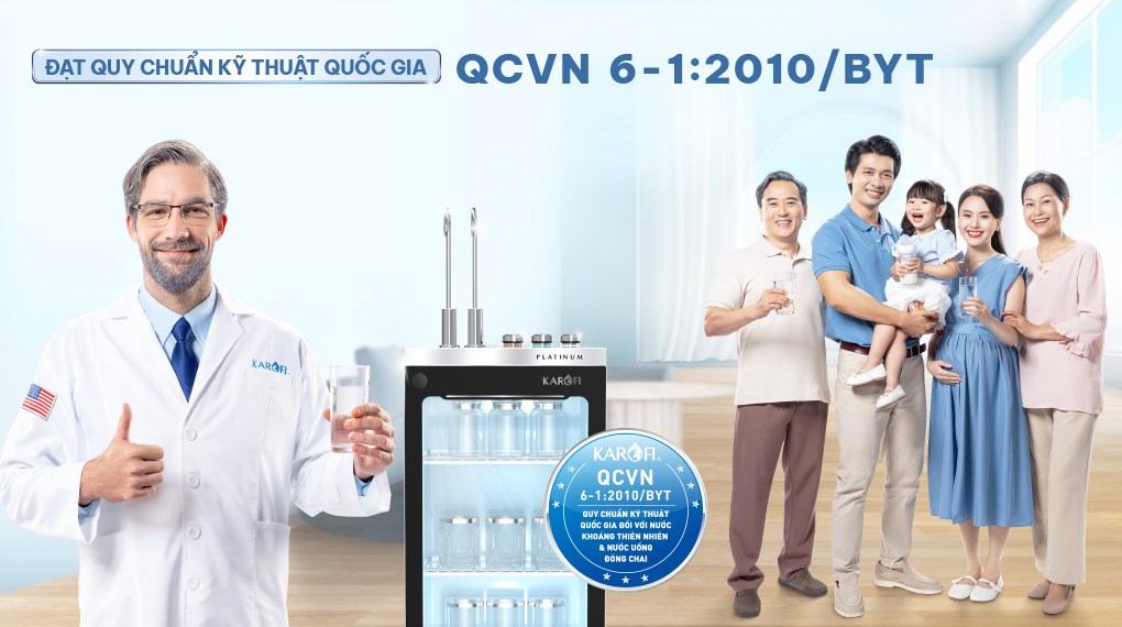 Máy lọc nước RO nóng nguội lạnh Karofi Platinum S6 12 lõi