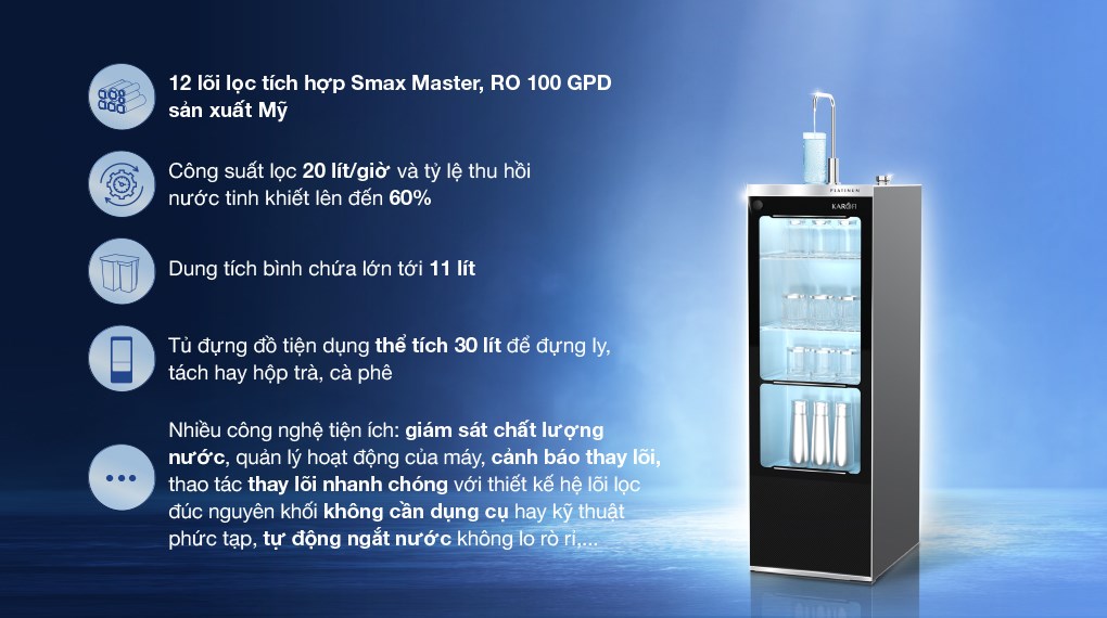 Máy lọc nước RO Karofi Platinum S2 12 lõi