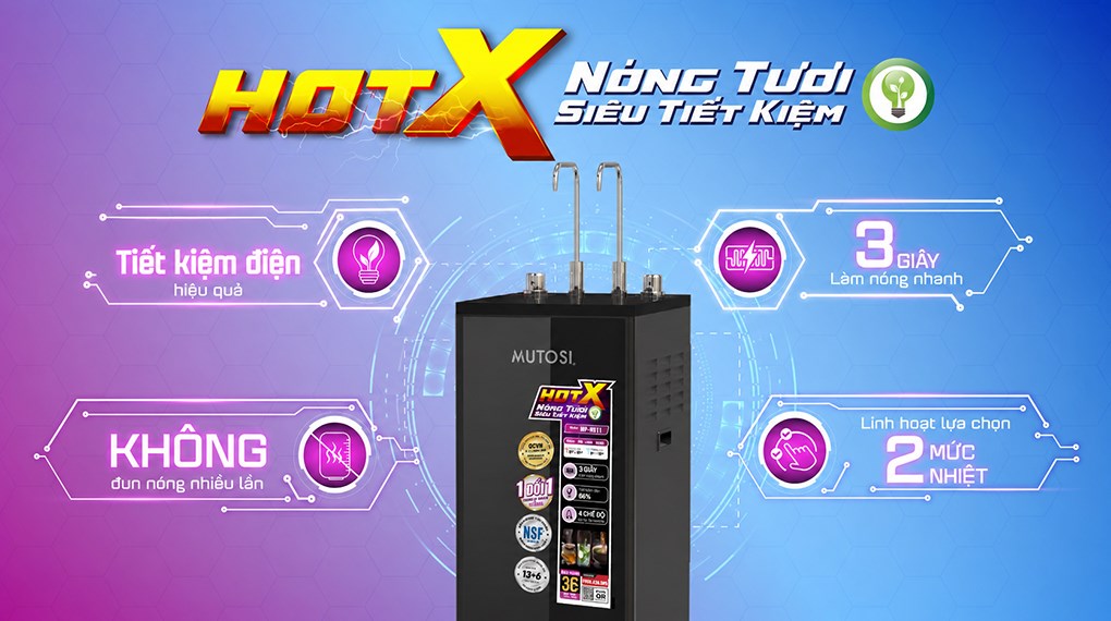 Máy lọc nước RO nóng nguội lạnh Mutosi MP-N911 11 lõi
