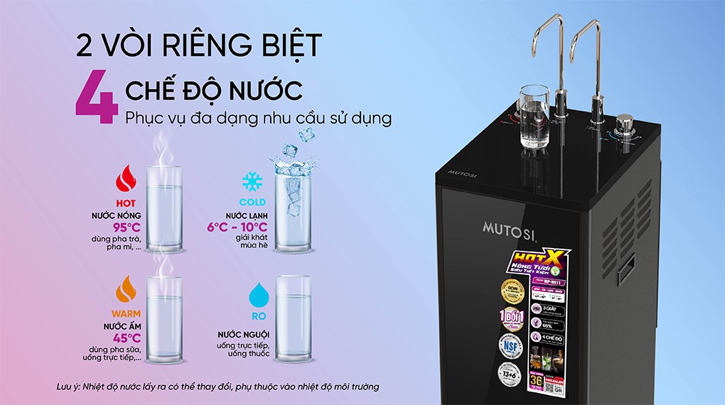 Máy lọc nước RO nóng nguội lạnh Mutosi MP-N911 11 lõi
