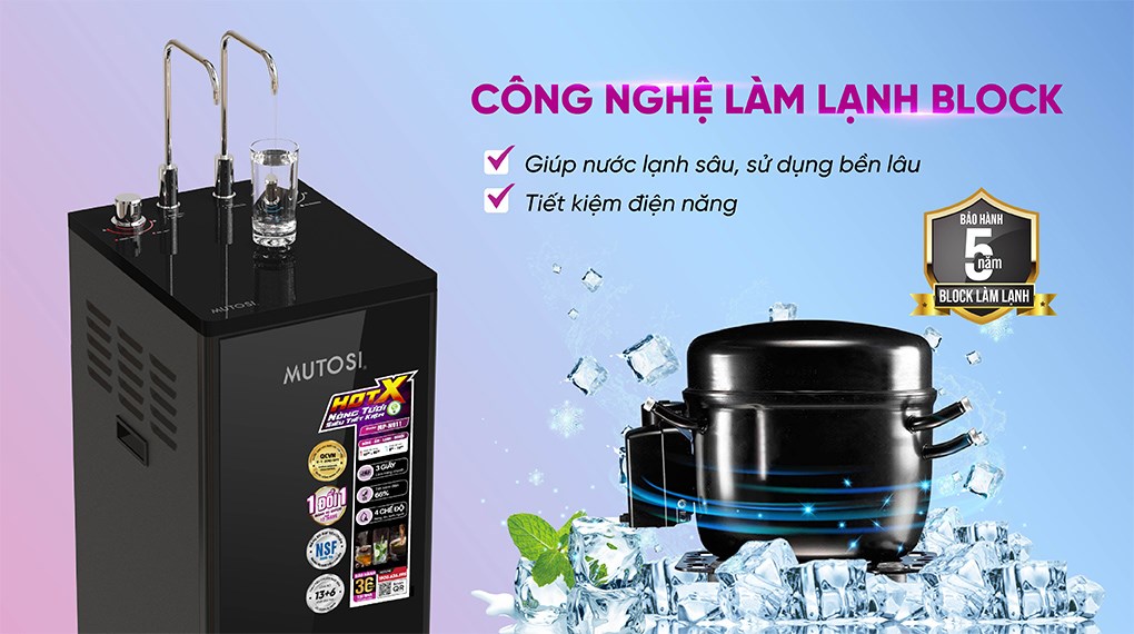 Máy lọc nước RO nóng nguội lạnh Mutosi MP-N911 11 lõi