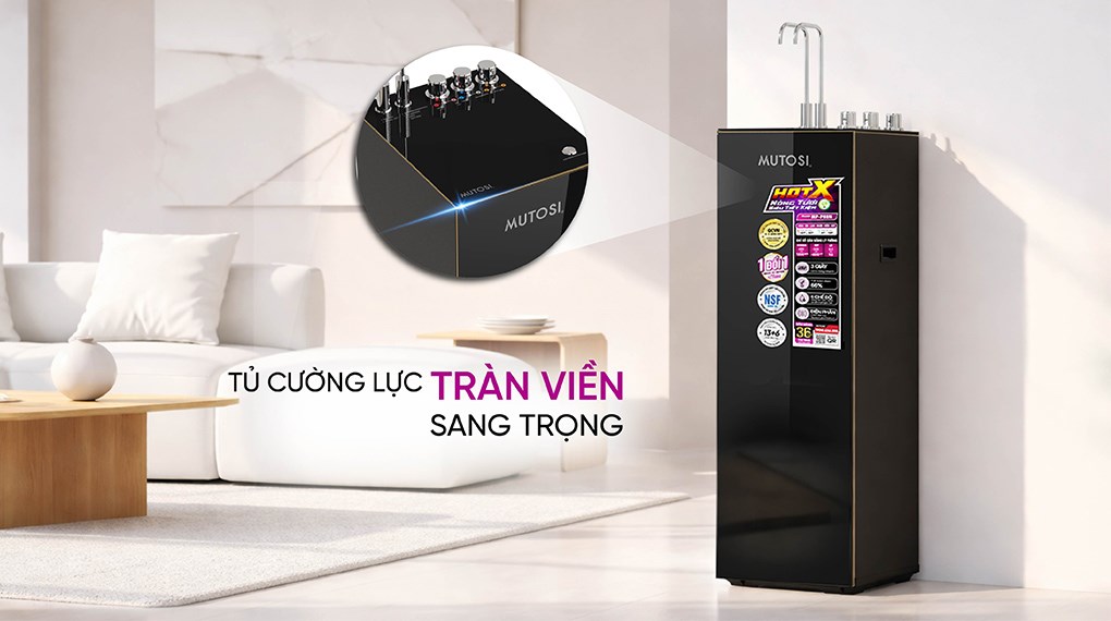 Máy lọc nước RO nóng nguội lạnh Hydrogen ion kiềm Mutosi MP-P88N 10 lõi