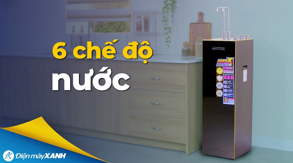 Máy lọc nước RO nóng nguội lạnh Hydrogen ion kiềm Mutosi MP-P88N 10 lõi