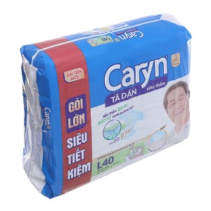 Tã dán Caryn siêu thấm (vòng hông 68 - 122cm) size L 40 miếng