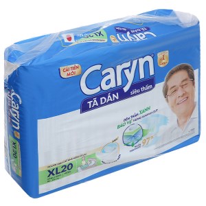 Tã dán Caryn siêu thấm (vòng hông 86 - 135cm) size XL 20 miếng