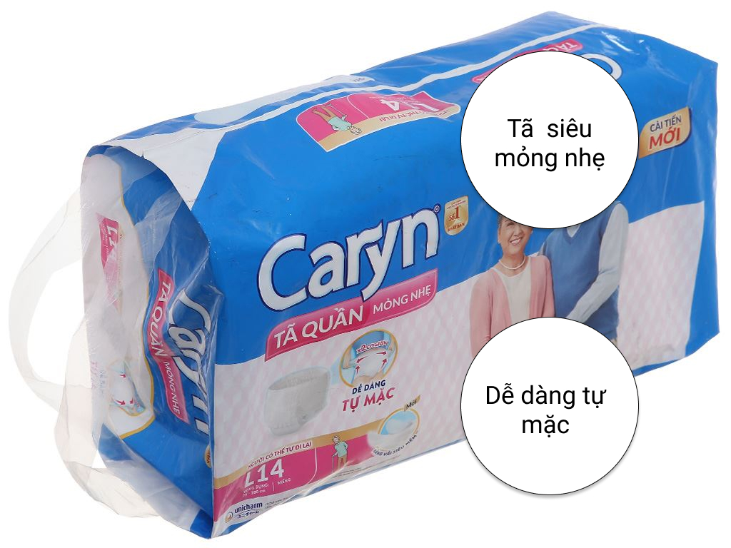 Tã quần Caryn mỏng nhẹ size L 14 miếng 1